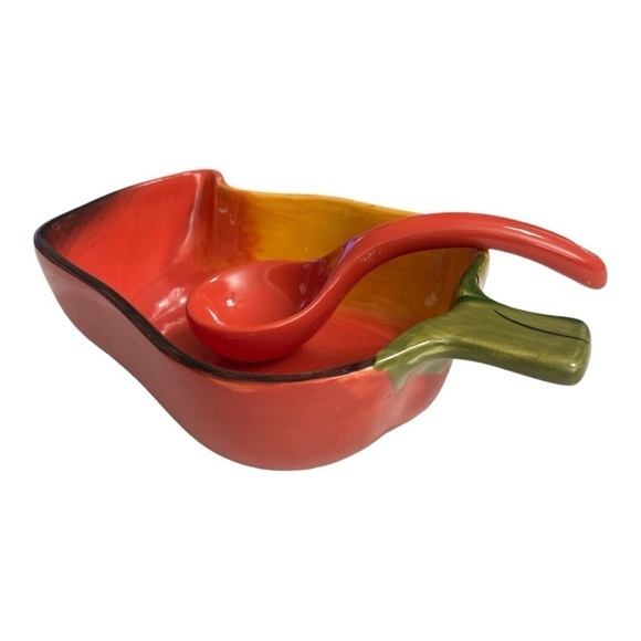 Vintage Clay Art Hand
Painted Red Chili Pepper Dip
Bowl - Picture 4 of 12